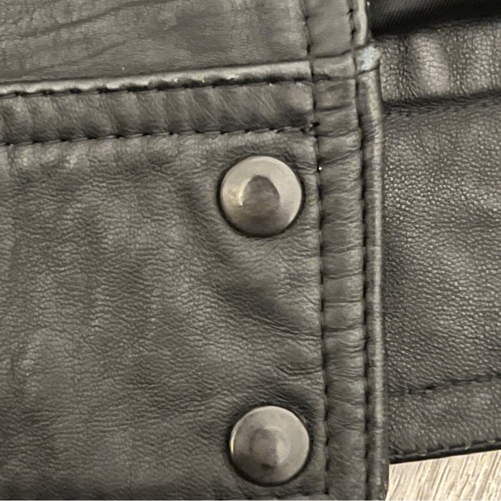 OVERSIZED BOMBER JACKET 80s MAGLIA like HAILEY BEIBER'S Leather Black VINTAGE - Picture 11 of 16